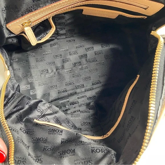 Michael Kors Black Patent Leather Top Handle Bowling Bag With Shoulder Strap
